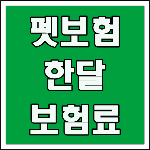 펫보험 한달 보험료 글씨 썸네일