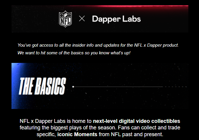  대퍼랩스(Dapper Labs) x NFL NFT 웨이팅리스트 등록