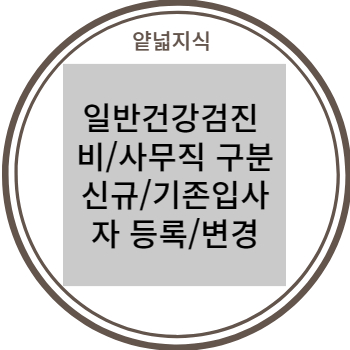  일반건강검진 사무직/비사무직 구분, 신규입사자 등록 및 기존입사자 변경