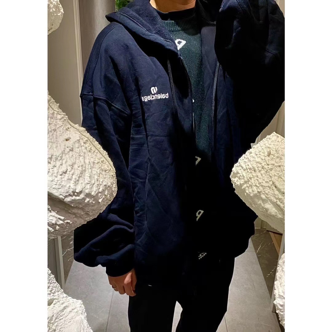  [BALENCIAGA] 발렌시아가 스폰서 로고 스웨트 셔츠 후드 집업 자켓 641680 TJVB1 1039