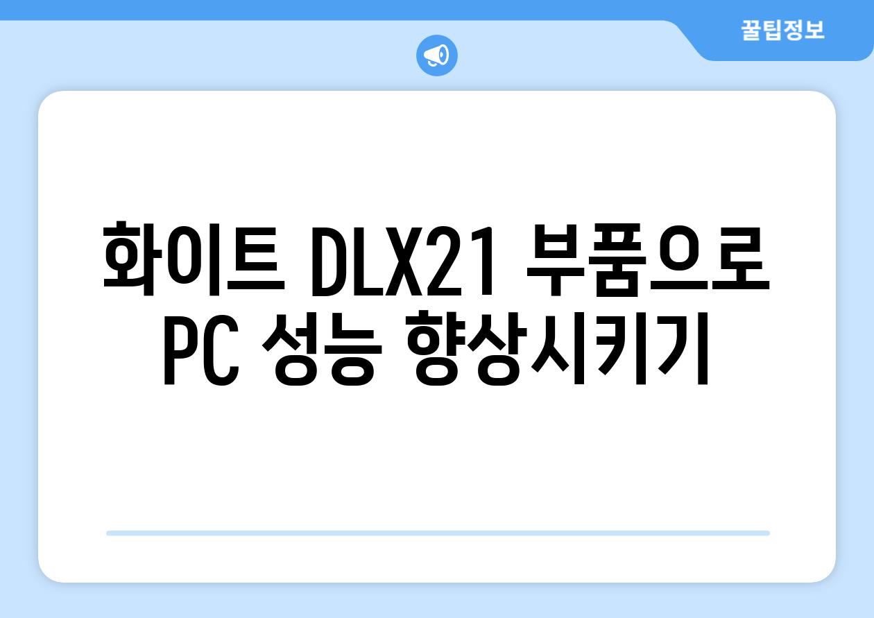 화이트 DLX21 부품으로 PC 성능 향상시키기