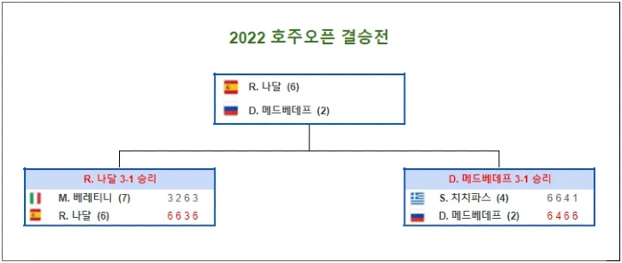 호주오픈 준결승 / 결승 대진표