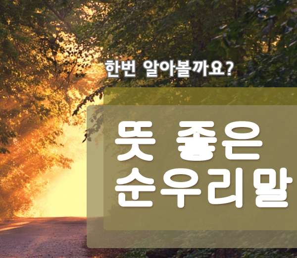  뜻 좋은 순 우리말 이렇게나 많았나요?!