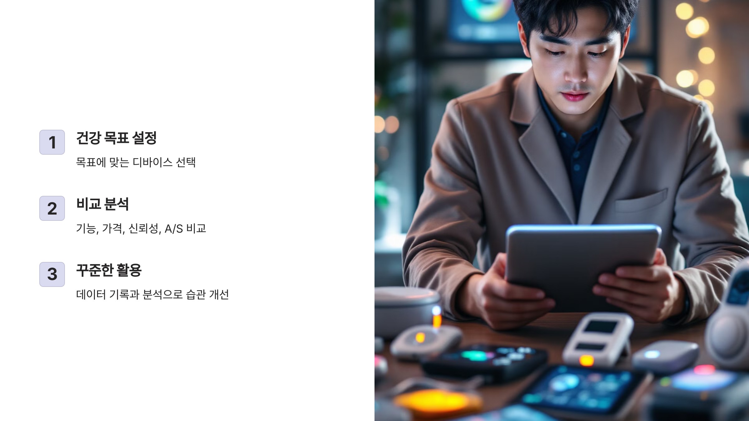 나에게 맞는 -건강관리 -기기 찾기