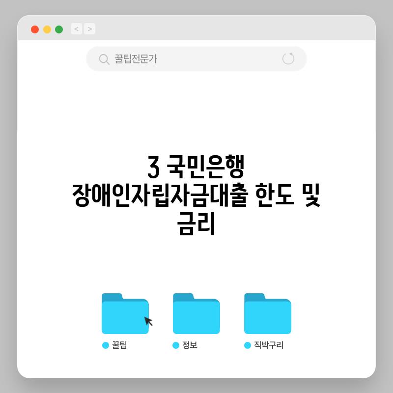 3. 국민은행 장애인자립자금대출 한도 및 금리