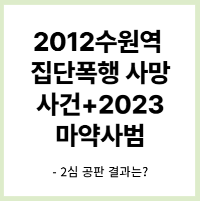  수원역 집단폭행사건, 마약사범, 2심 공판 결과(2년 선고)..