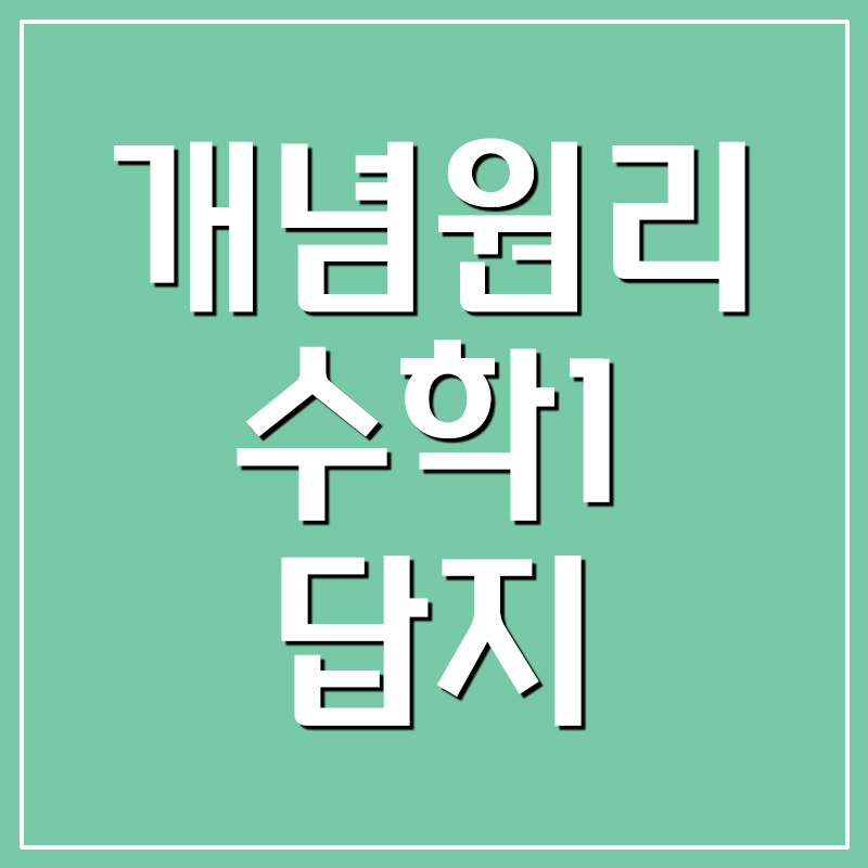  개념원리 수학1 정답과 해설 및 정오표
