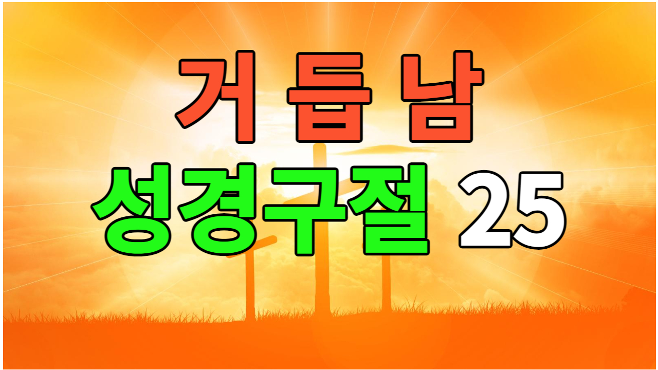  [생명의 말씀] 거듭남 성경구절 25