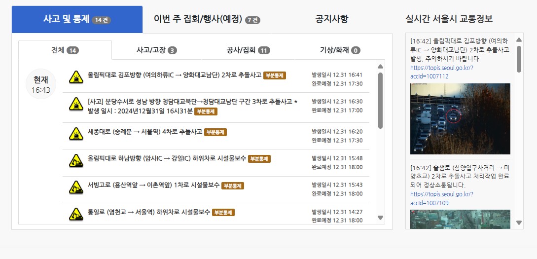 2024년 12월 31일 서울 지하철 및 버스 연장 운행 시간