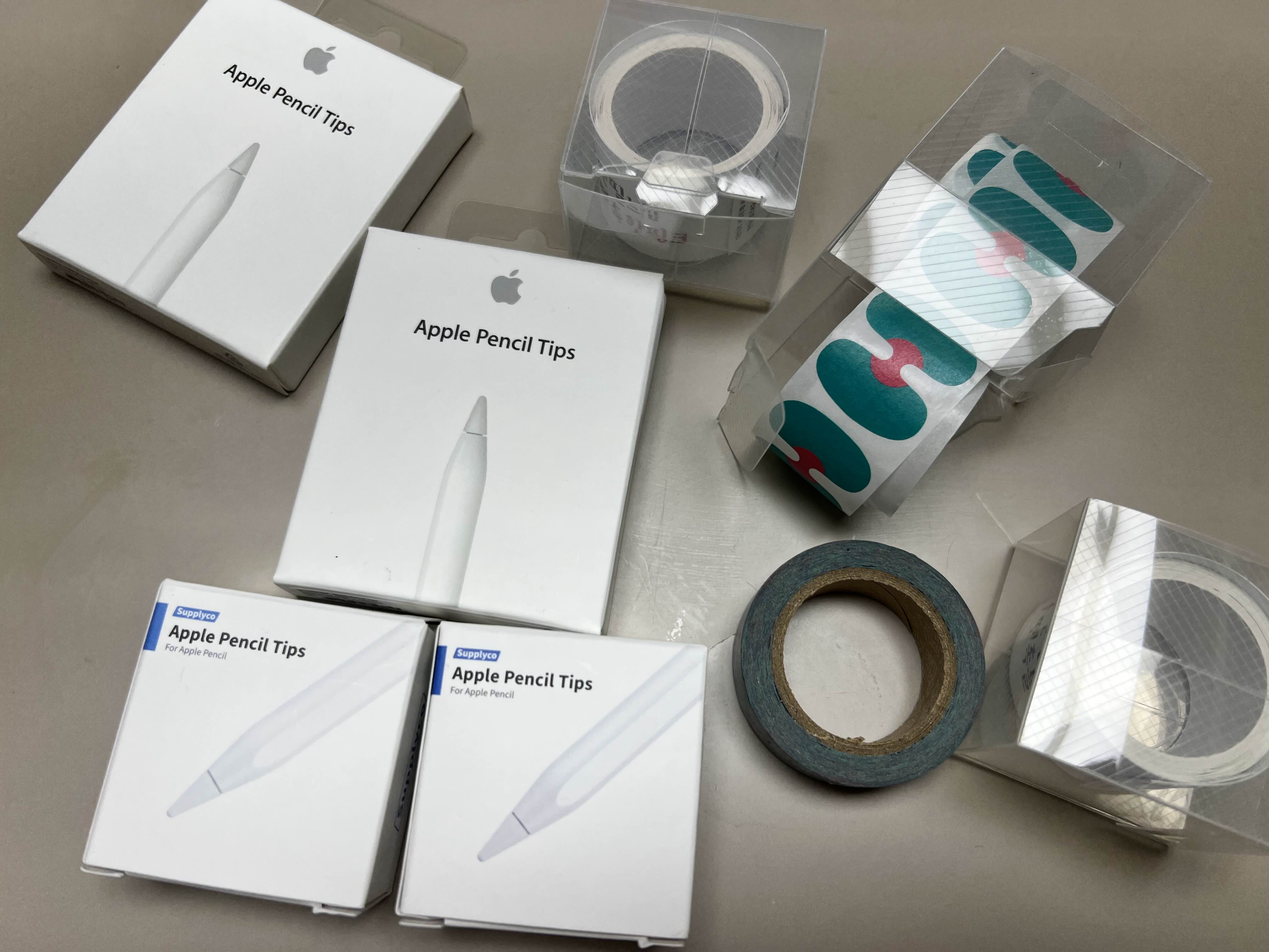  애플 펜슬 팁(Apple Pencil Tips) 펜촉 정품과 비정품 비교, 사각펜촉, 마스킹 테이프 리뷰