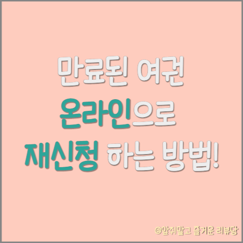  만료된 여권 온라인으로 재발급 신청하는 방법! (feat. 여권 발급 수수료)