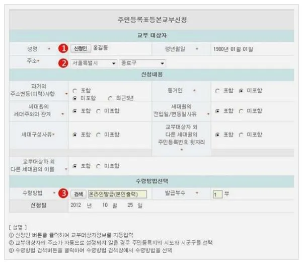 영문 주민등록등본