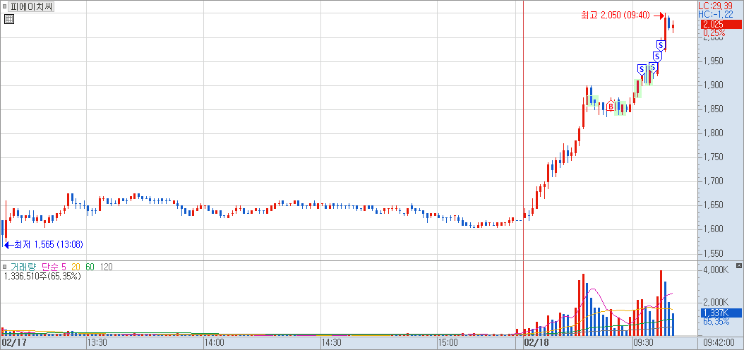 피에이치씨 차트