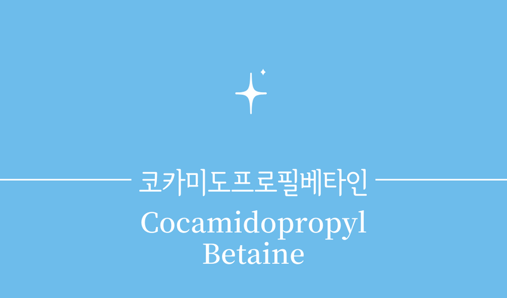 &#39;코카미도프로필베타인(Cocamidopropyl Betaine)&#39;