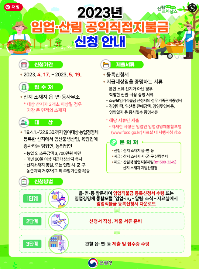  2023년 임업직불금 신청