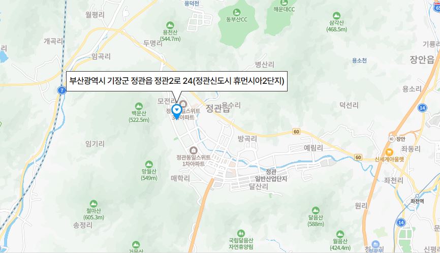 부산정관신도시휴먼시아2단지 국민임대아파트 입지