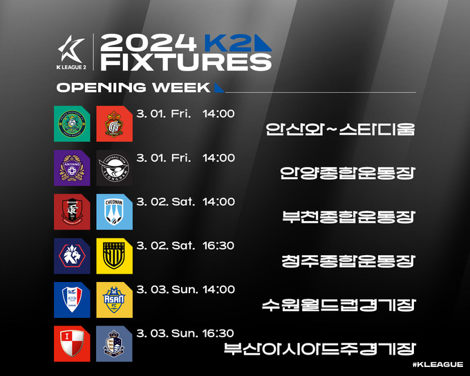  2024 K리그2 1R(3.3) 리뷰
