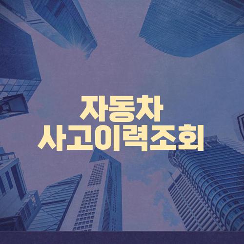 자동차 사고이력조회