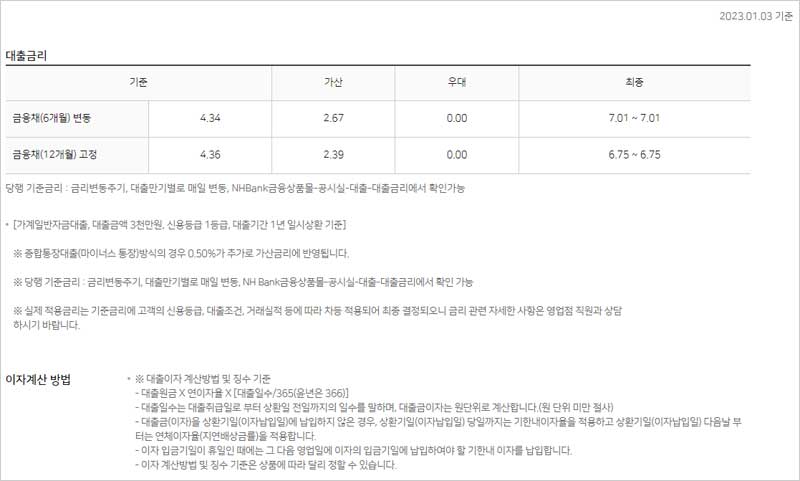 NH농협-새내기-직장인-신용대출-마이너스통장-대출금리-이자계산방법-설명-이미지