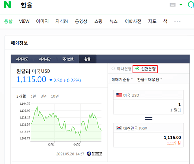 신한은행-환율조회
