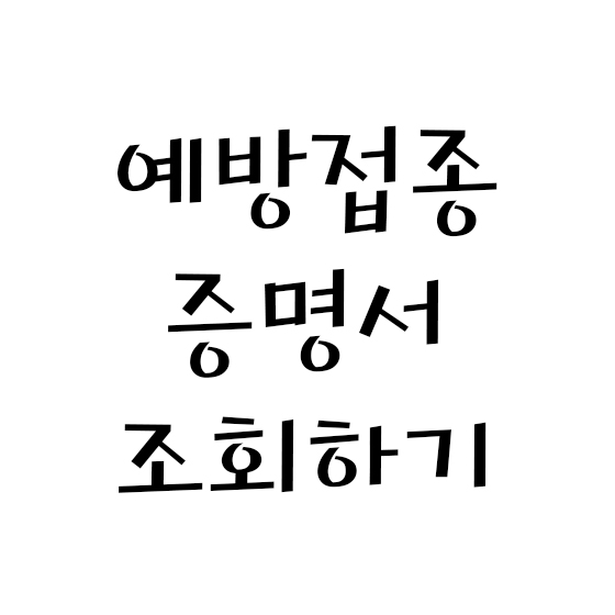 예방접종 증명서 조회하기