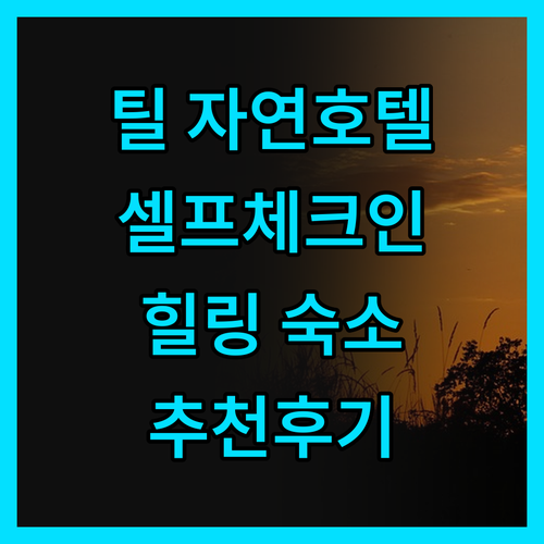 틸 자연호텔 셀프 체크인 후기 자타인