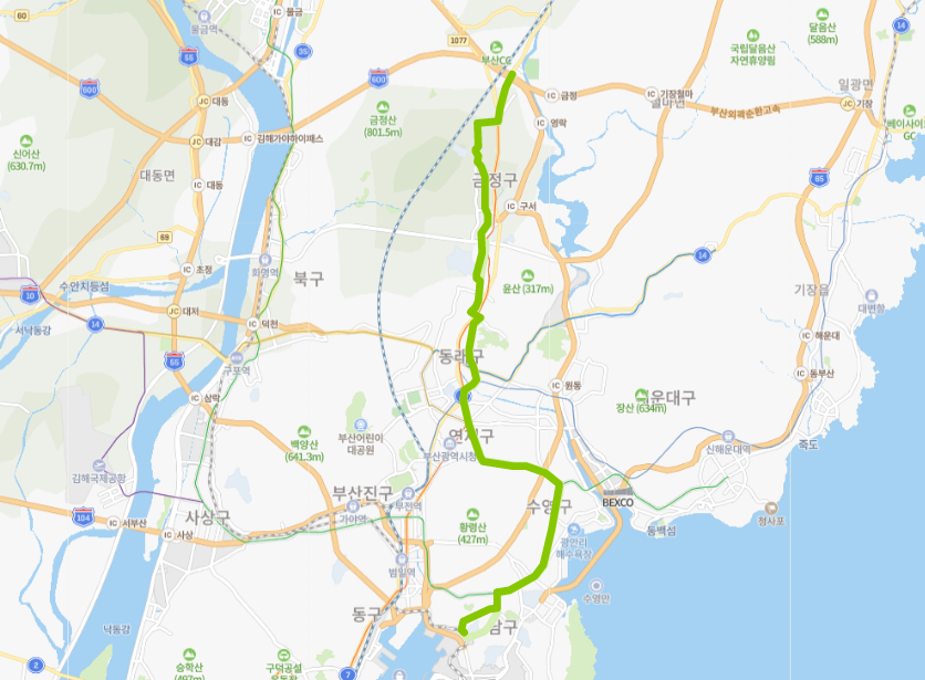 [부산] 51번버스 노선, 시간표 :  부산종합버스터미널, 부산대, 경성대,교대, 광안역