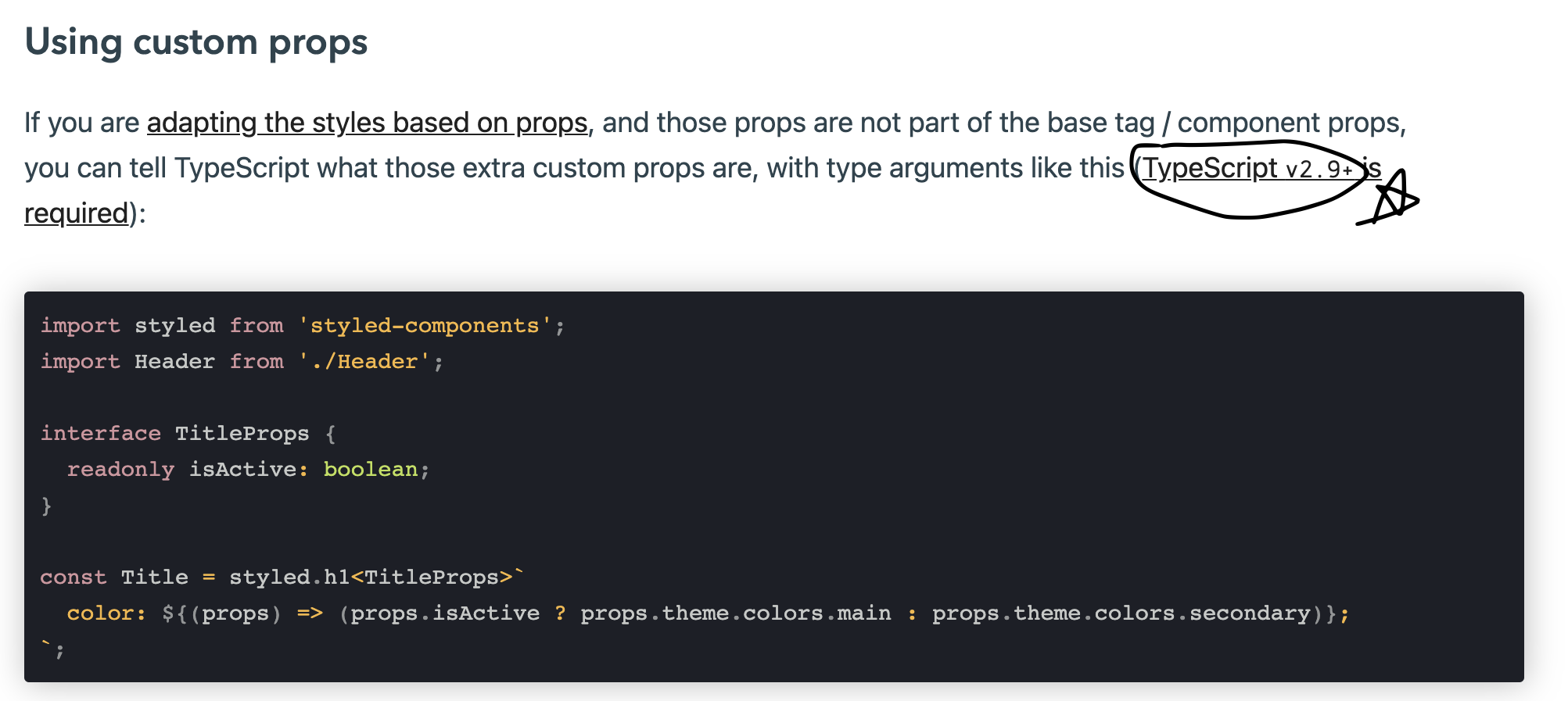 This is Some of the official styled-components documentation