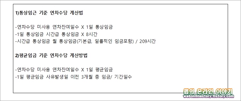 연차수당 계산법