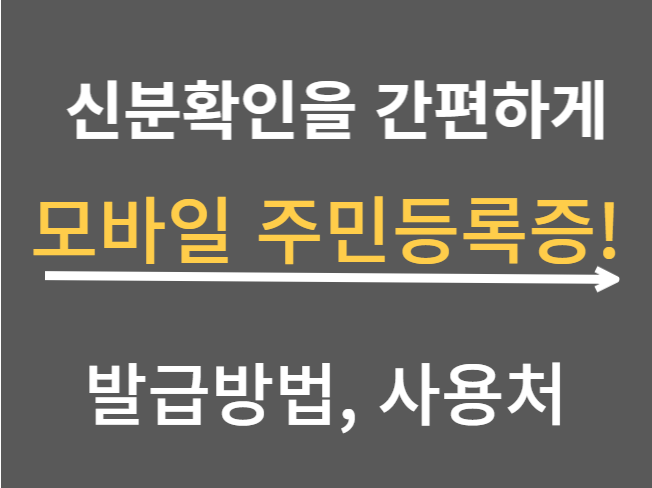  모바일 주민등록증 간편하게 발급받자