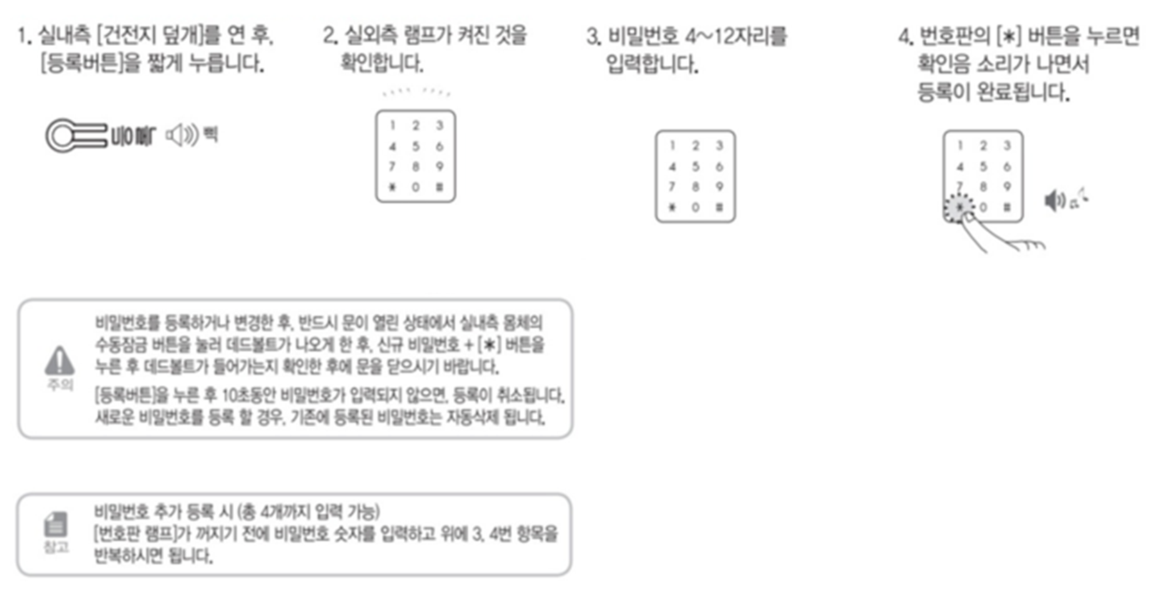 혜강시큐리티 솔리티 도어락 비밀번호 변경 방법