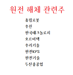  원전 해체 관련주 로봇사업과 연관성(휴림로봇 전망)