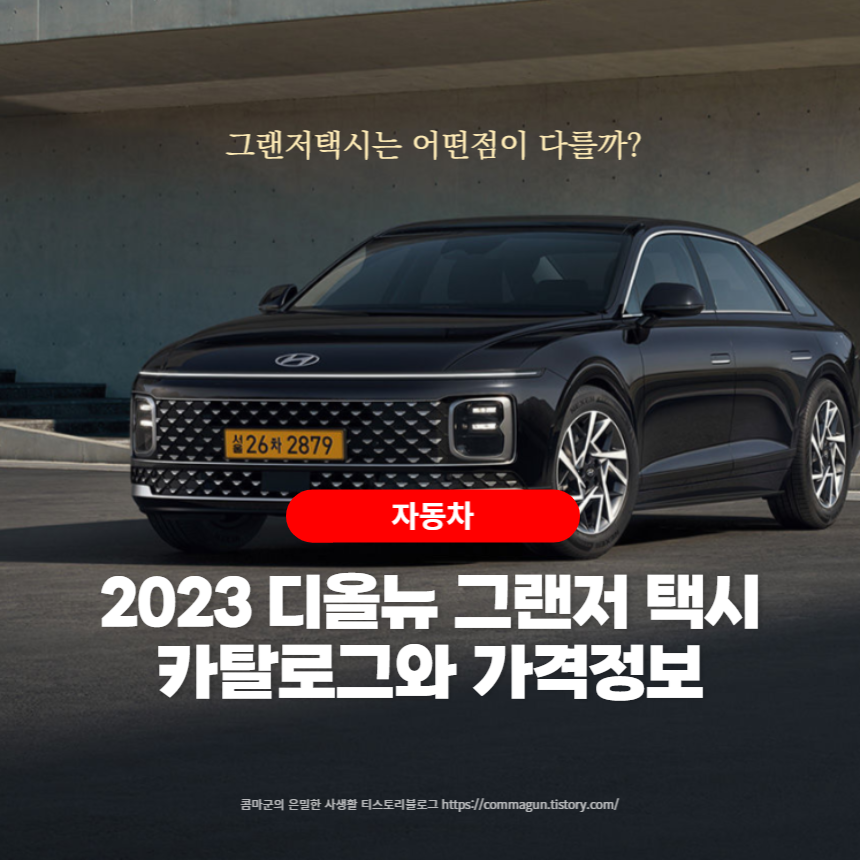  2023 디올뉴 그랜저 택시 카탈로그와 가격정보