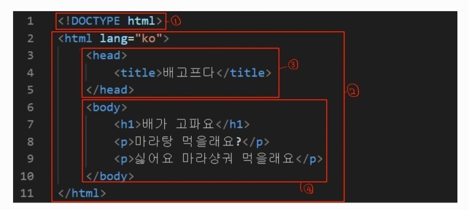  [HTML] HTML의 기본 구조 (템플릿)
