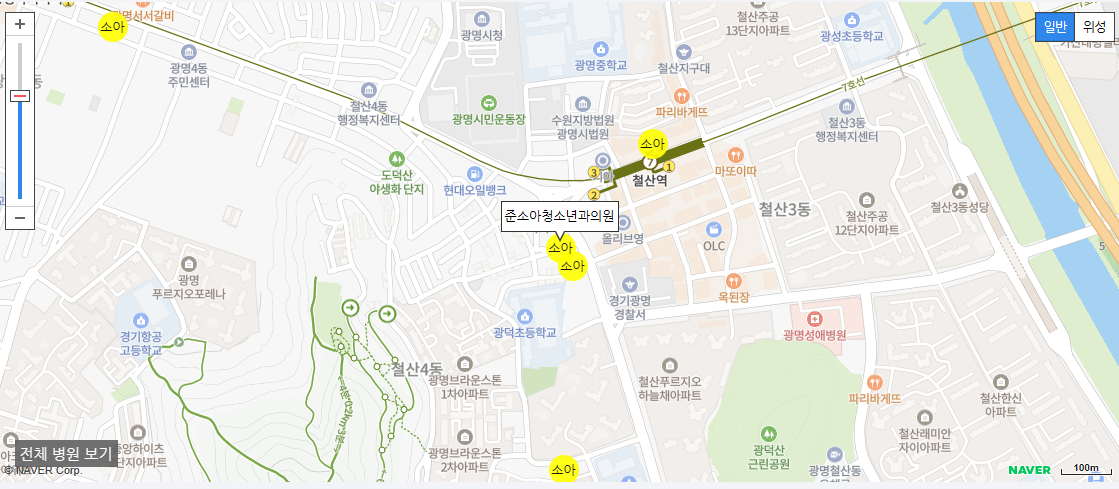 광명시 소아과 야간 진료 병원 준소아청소년과의원
