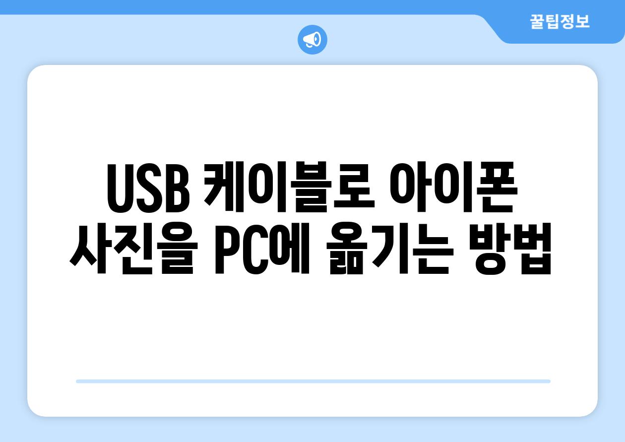 USB 케이블로 아이폰 사진을 PC에 옮기는 방법