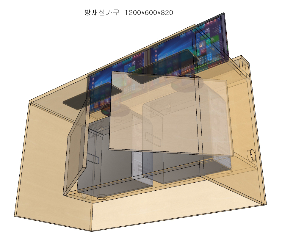방재실 가구 4200-1800-820, 상황실 가구, 경호실 가구, 광교 오피스텔 14
