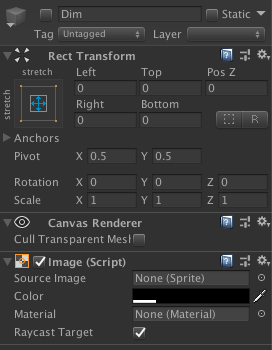 Unity PopupManager dim Transform