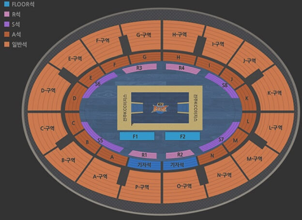 전주KCC-프로농구-전주실내체육관-좌석배치도