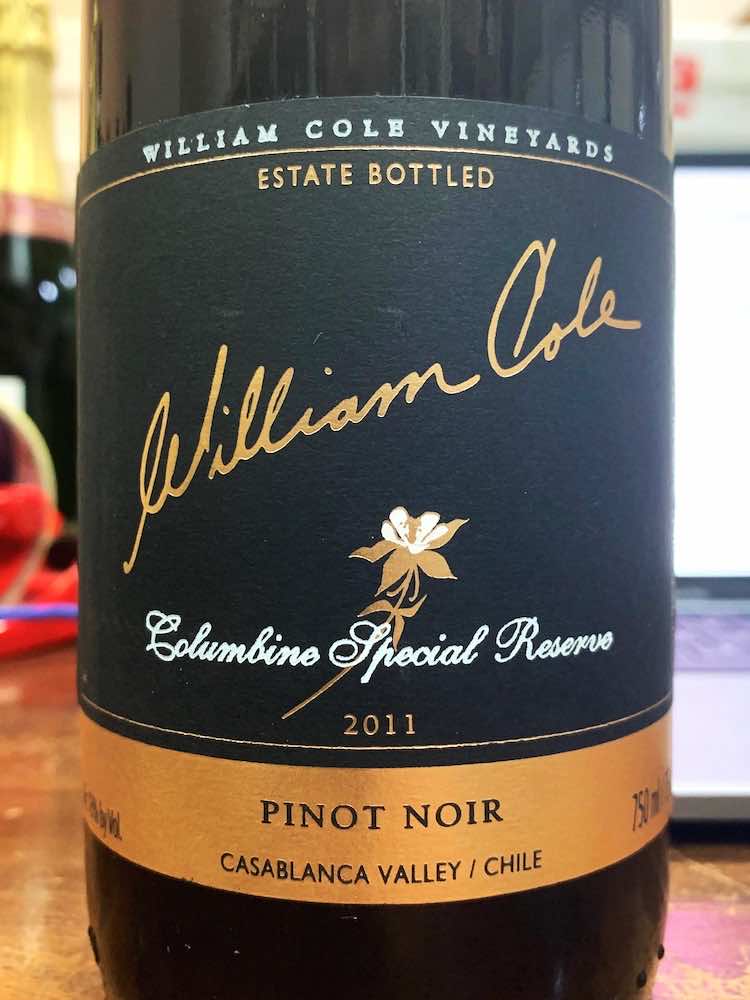 William Cole Vineyards Columbine Special Reserve Pinot Noir 2011