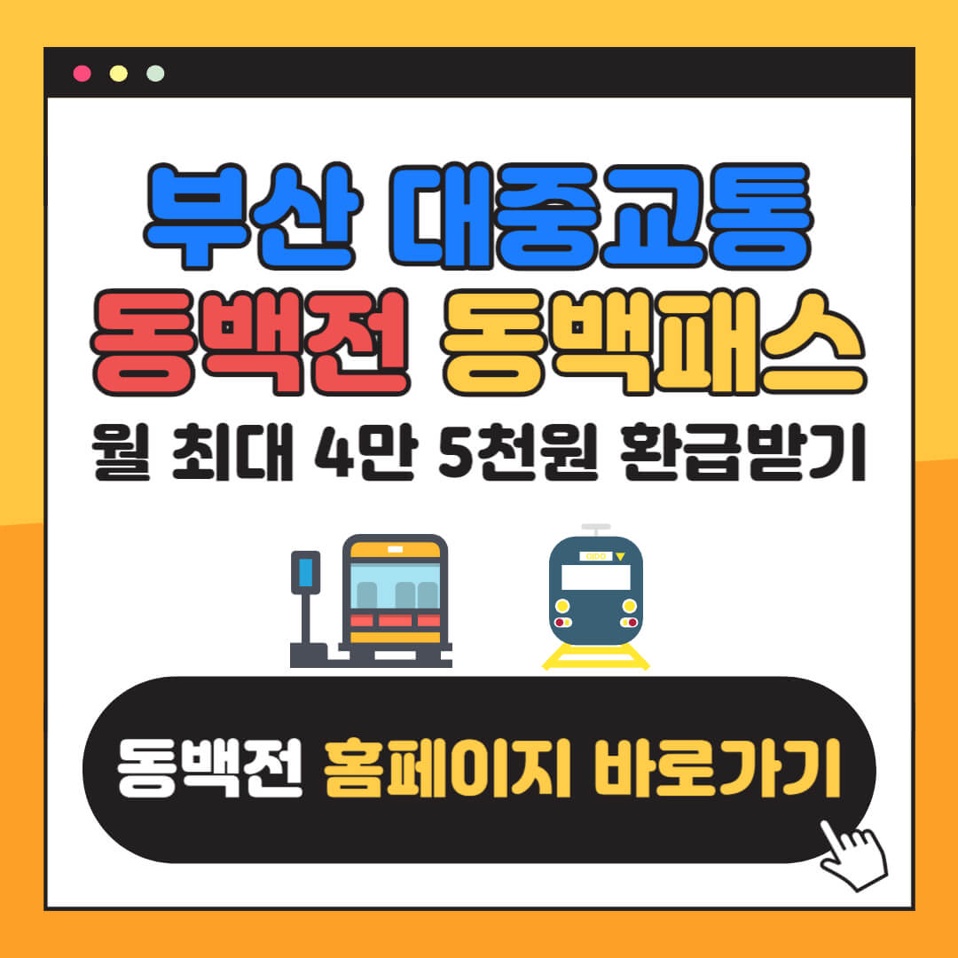  ‘전국 최초 통합할인’ 부산 동백전 동백패스 신청 발급 환급 사용법 총 정리