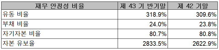 한미반도체 - 재무 안정성 비율