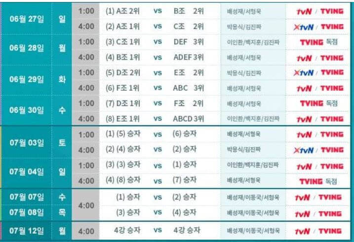 유로2020-중계-일정표