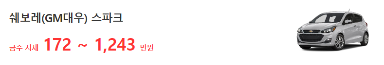 스파크 중고차 시세표