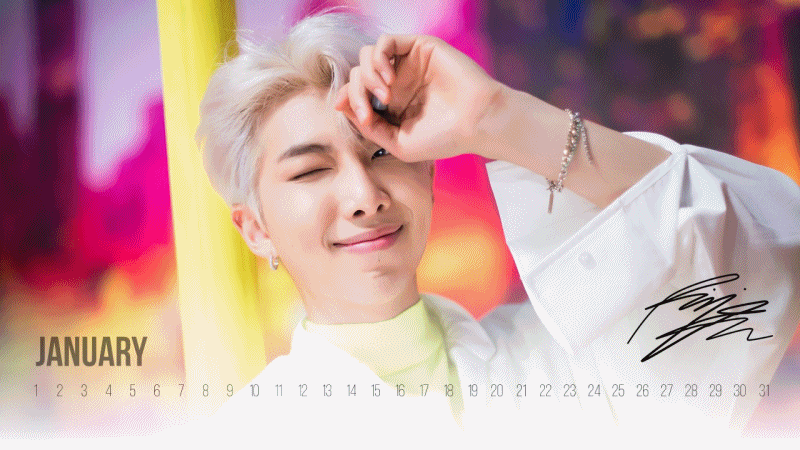  방탄소년단 (BTS) 배경화면 달력 (Image Calendar PPT)
