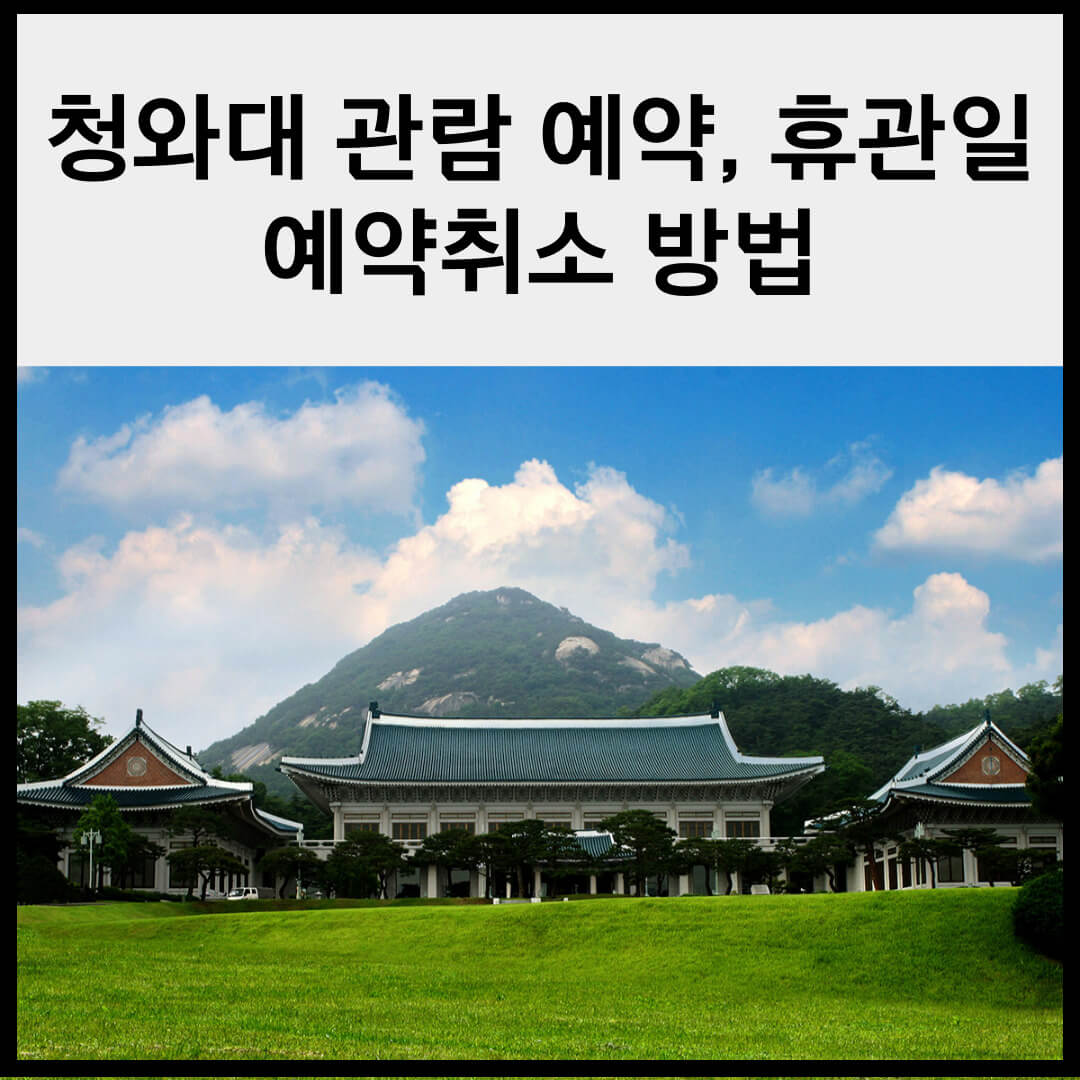 청와대 관람예약&#44; 휴관일&#44; 예약취소 방법&#44; 주의사항