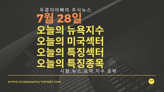  [21년 07월 28일]다우지수와 세계증시와 특징종목