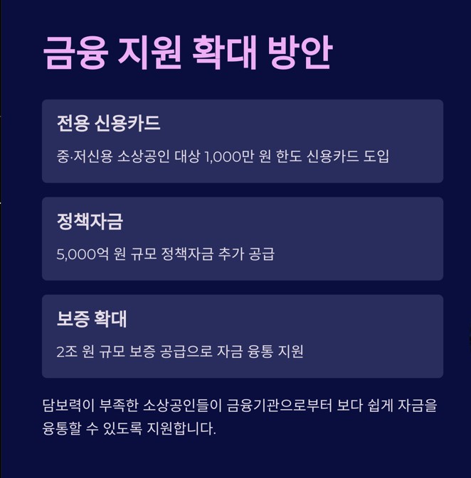금융 부담 완화 및 성장 발판 마련: 정책금융 및 보증 확대