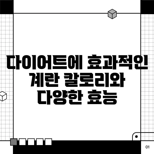 다이어트에 효과적인 계란 칼로리와 다양한 효능