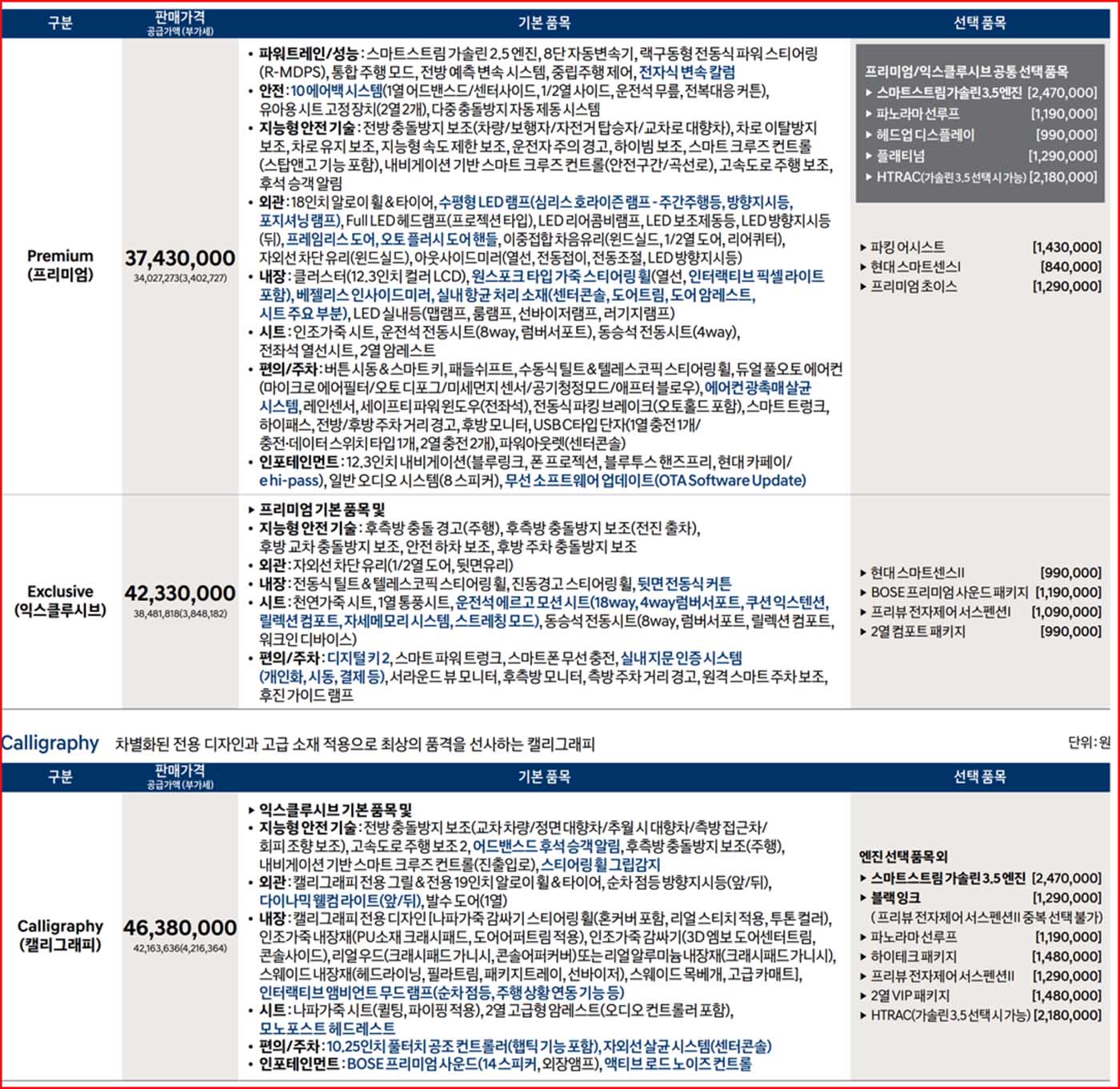 2024 디올뉴 그랜저 가격표 카탈로그 다운로드